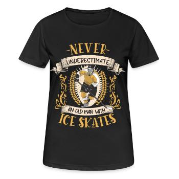 Ice Hockey Hockey Player Skates Gift - Women's Breathable T-Shirt - black - Front - AI Model Female 172 light (172cm)