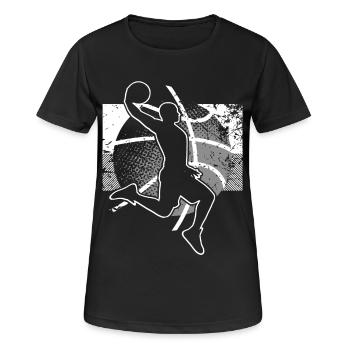 Basketball Basketballer - Frauen T-Shirt atmungsaktiv - Schwarz - Vorne - AI Model Female 172 light (172cm)
