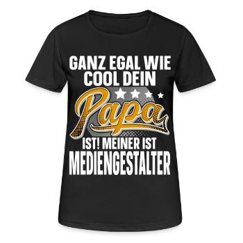 Mediengestalter Papa Vater Vatertag Cooler Papa - Frauen T-Shirt atmungsaktiv - Schwarz - Vorne - AI Model Female 172 light (172cm)