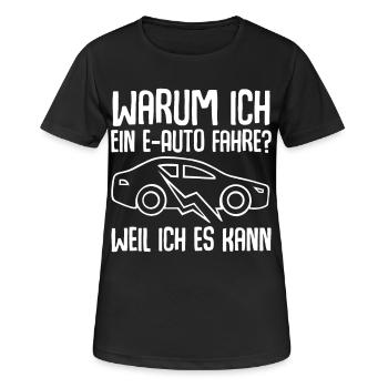 E-Auto Elektroauto - Frauen T-Shirt atmungsaktiv - Schwarz - Vorne - AI Model Female 172 light (172cm)