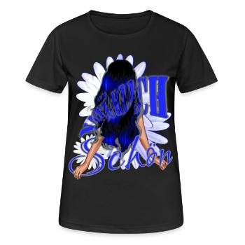 Beaux cheveux noir-bleu bleu beauté naturelle - T-shirt respirant Femme - noir - Devant - AI Model Female 172 light (172cm)