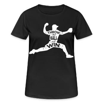 Baseball Slogan - T-shirt respirant Femme - noir - Devant - AI Model Female 172 light (172cm)