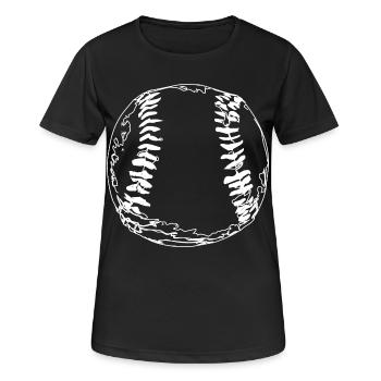 Baseball - Frauen T-Shirt atmungsaktiv - Schwarz - Vorne - AI Model Female 172 light (172cm)