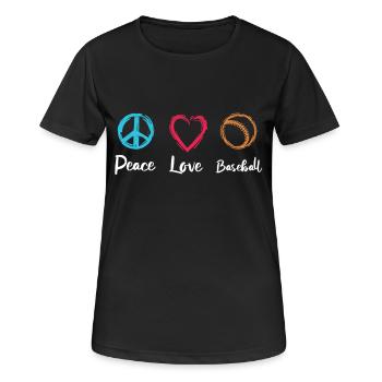 Baseball Liebe - Frauen T-Shirt atmungsaktiv - Schwarz - Vorne - AI Model Female 172 light (172cm)