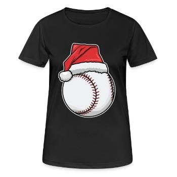 Baseballer Weihnachten - Frauen T-Shirt atmungsaktiv - Schwarz - Vorne - AI Model Female 172 light (172cm)