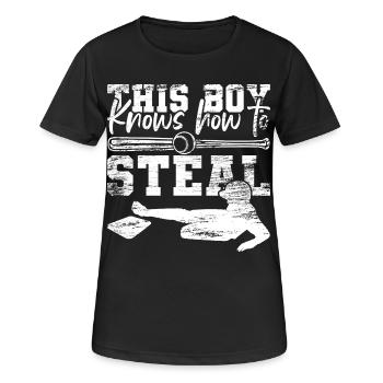 Batter Junge - Frauen T-Shirt atmungsaktiv - Schwarz - Vorne - AI Model Female 172 light (172cm)