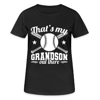 Das ist mein Enkel da draußen - Frauen T-Shirt atmungsaktiv - Schwarz - Vorne - AI Model Female 172 light (172cm)