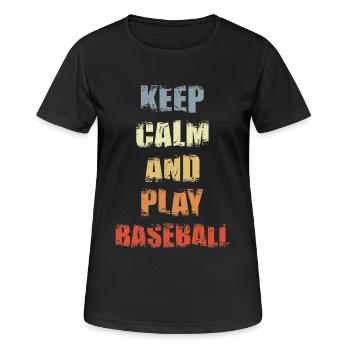 Slogan du baseball - T-shirt respirant Femme - noir - Devant - AI Model Female 172 light (172cm)