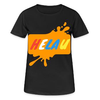 Helau Karnevalsdesign - Frauen T-Shirt atmungsaktiv - Schwarz - Vorne - AI Model Female 172 light (172cm)