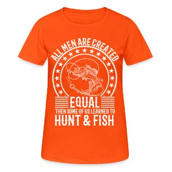 Hunting Fishing Loving Every Day - Women's Breathable T-Shirt - neon orange - Front - AI Model Female 172 dark (172cm)