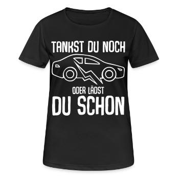 E-Auto Elektroauto - Frauen T-Shirt atmungsaktiv - Schwarz - Vorne - AI Model Female 172 light (172cm)