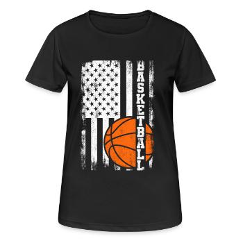 Joueur de basket-ball patriotique - T-shirt respirant Femme - noir - Devant - AI Model Female 172 light (172cm)