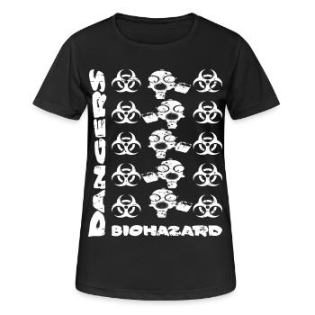 Gasmaske und Gefahren - Frauen T-Shirt atmungsaktiv - Schwarz - Vorne - AI Model Female 172 light (172cm)