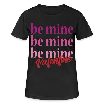 t-shirt be mine valentine saint-valentin amour - T-shirt respirant Femme - noir - Devant - AI Model Female 172 light (172cm)