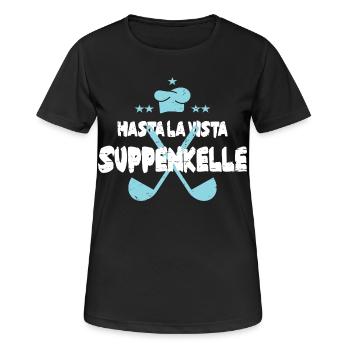 Bis bald Suppenkelle - Frauen T-Shirt atmungsaktiv - Schwarz - Vorne - AI Model Female 172 light (172cm)