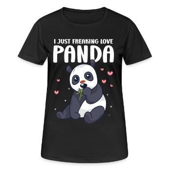 J’adore le Panda – Adore du Panda mignon - T-shirt respirant Femme - noir - Devant - AI Model Female 172 light (172cm)
