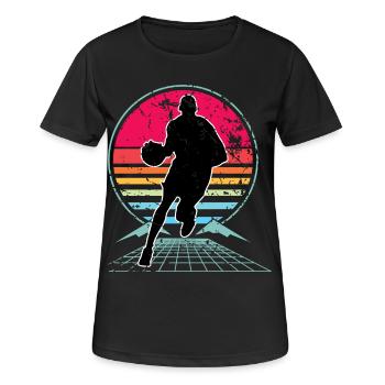 Basketball Basketballer - Frauen T-Shirt atmungsaktiv - Schwarz - Vorne - AI Model Female 172 light (172cm)