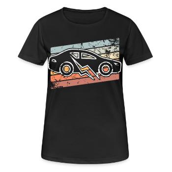 E-Auto Elektroauto - Frauen T-Shirt atmungsaktiv - Schwarz - Vorne - AI Model Female 172 light (172cm)