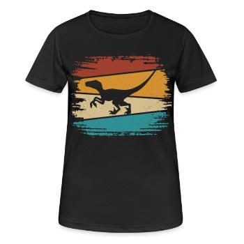 Velociraptor Dino Dinosaurier - Frauen T-Shirt atmungsaktiv - Schwarz - Vorne - AI Model Female 172 light (172cm)