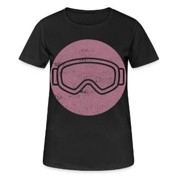 Ski - Vacances au ski et ski rétro - T-shirt respirant Femme - noir - Devant - AI Model Female 172 light (172cm)