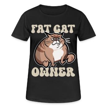 Fette Katze Besitzer - Frauen T-Shirt atmungsaktiv - Schwarz - Vorne - AI Model Female 172 light (172cm)