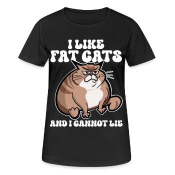 Fat cat - Women's Breathable T-Shirt - black - Front - AI Model Female 172 light (172cm)