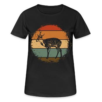 Chevreuil - T-shirt respirant Femme - noir - Devant - AI Model Female 172 light (172cm)