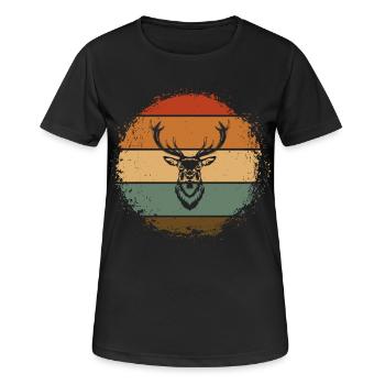 Deer Deer Antlers Antlers - Women's Breathable T-Shirt - black - Front - AI Model Female 172 light (172cm)