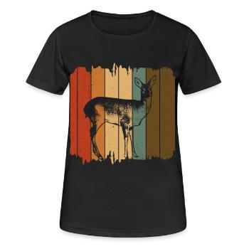 Chevreuil - T-shirt respirant Femme - noir - Devant - AI Model Female 172 light (172cm)