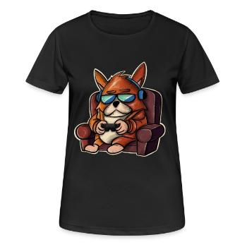 Jeu de chien Joueur Joueurs Joueurs - T-shirt respirant Femme - noir - Devant - AI Model Female 172 light (172cm)
