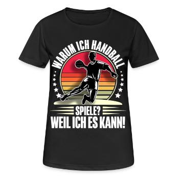 Handball Handballer - Frauen T-Shirt atmungsaktiv - Schwarz - Vorne - AI Model Female 172 light (172cm)