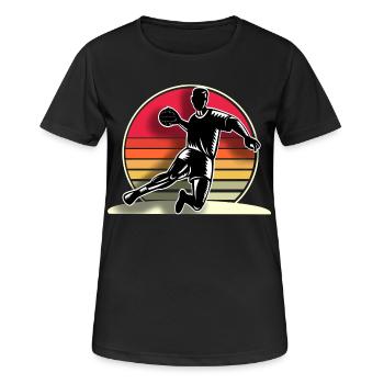 Handball Handballer - Frauen T-Shirt atmungsaktiv - Schwarz - Vorne - AI Model Female 172 light (172cm)