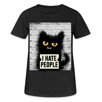 Chat criminel en disant que je déteste les chats des gens - T-shirt respirant Femme - noir - Devant - AI Model Female 172 light (172cm)