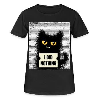 Chat criminel avec des chats disant sarcasme - T-shirt respirant Femme - noir - Devant - AI Model Female 172 light (172cm)