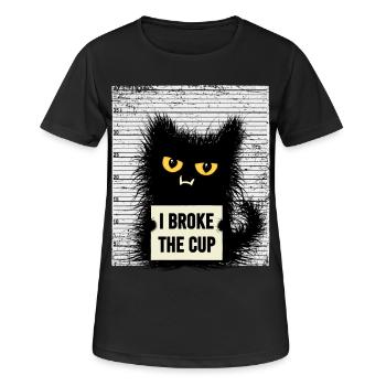 Chat criminel avec des chats disant cadeau drôle - T-shirt respirant Femme - noir - Devant - AI Model Female 172 light (172cm)