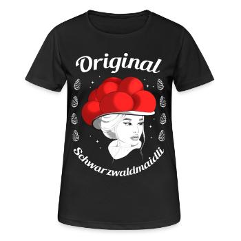 Original Schwarzwaldmaidli Bollenhut Schwarzwald - Frauen T-Shirt atmungsaktiv - Schwarz - Vorne - AI Model Female 172 light (172cm)