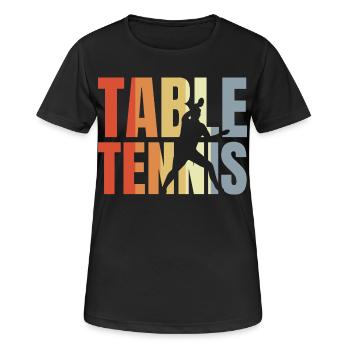 Ping-pong - T-shirt respirant Femme - noir - Devant - AI Model Female 172 light (172cm)