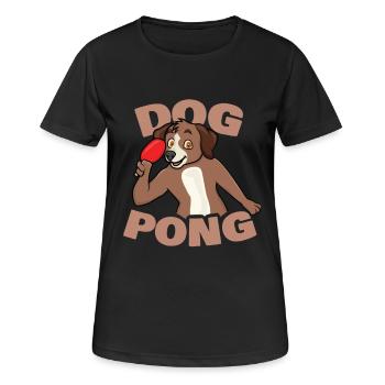Ping Pong Hund - Frauen T-Shirt atmungsaktiv - Schwarz - Vorne - AI Model Female 172 light (172cm)
