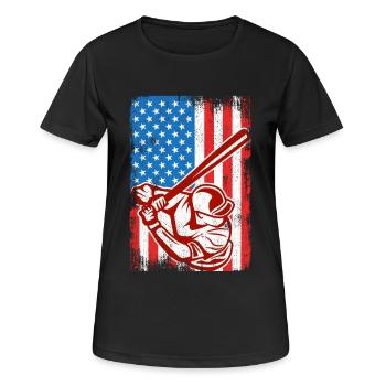 4. Juli Baseball - Frauen T-Shirt atmungsaktiv - Schwarz - Vorne - AI Model Female 172 light (172cm)
