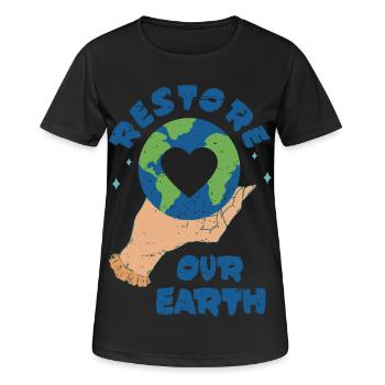 Restoring the Earth - Women's Breathable T-Shirt - black - Front - AI Model Female 172 light (172cm)