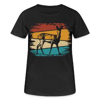 Chevreuil - T-shirt respirant Femme - noir - Devant - AI Model Female 172 light (172cm)