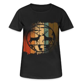 chevreuil - T-shirt respirant Femme - noir - Devant - AI Model Female 172 light (172cm)
