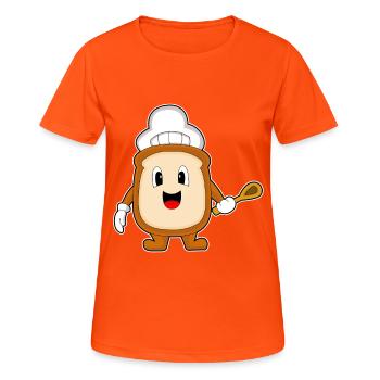 Brot Bäcker Kochlöffel Backen - Frauen T-Shirt atmungsaktiv - Neonorange - Vorne - AI Model Female 172 dark (172cm)