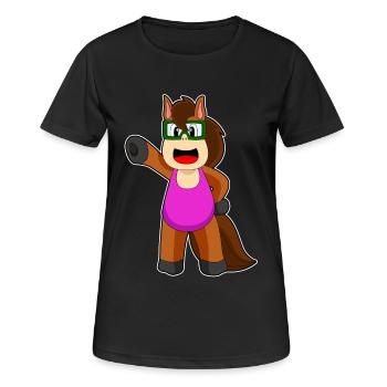 Pferd Schwimmen Badeanzug Sommer - Frauen T-Shirt atmungsaktiv - Schwarz - Vorne - AI Model Female 172 light (172cm)