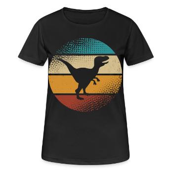 Velociraptor Dino Dinosaurier - Frauen T-Shirt atmungsaktiv - Schwarz - Vorne - AI Model Female 172 light (172cm)