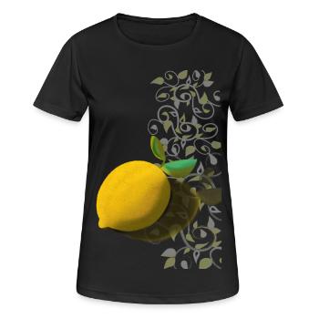 Citron et tentacules délicats - T-shirt respirant Femme - noir - Devant - AI Model Female 172 light (172cm)