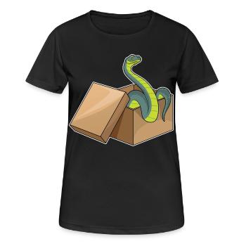 Schlange Karton - Frauen T-Shirt atmungsaktiv - Schwarz - Vorne - AI Model Female 172 light (172cm)