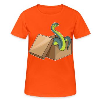 Schlange Karton - Frauen T-Shirt atmungsaktiv - Neonorange - Vorne - AI Model Female 172 dark (172cm)