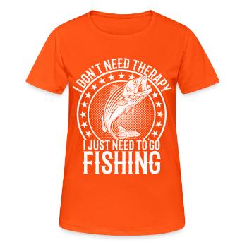 fishing hunting loving every day - Women's Breathable T-Shirt - neon orange - Front - AI Model Female 172 dark (172cm)
