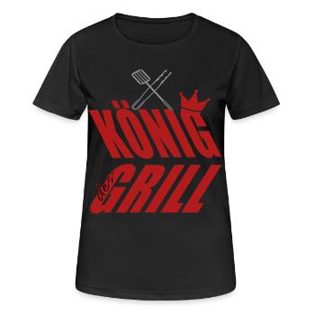 König am Grill Grillbesteck - Frauen T-Shirt atmungsaktiv - Schwarz - Vorne - AI Model Female 172 light (172cm)